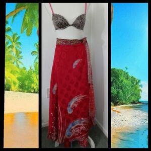 Reversible TRUE Wrap Around Skirt Boho Bohemian Style S M L●